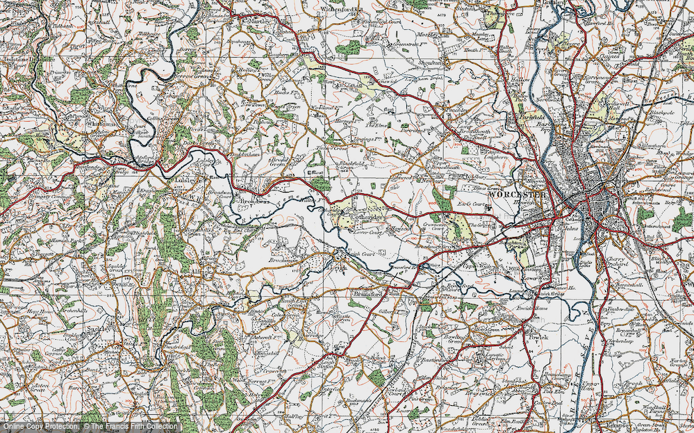 Old Map of Historic Map covering Blackfield Green in 1920