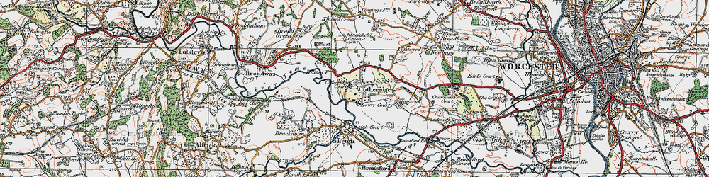Old map of Blackfield Green in 1920
