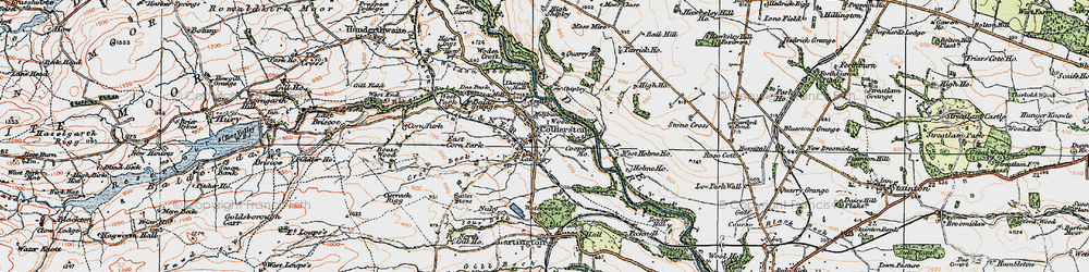 Old map of Cotherstone in 1925