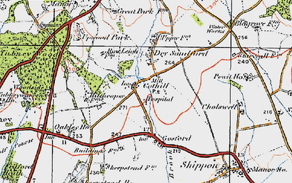 Old map of Cothill in 1919