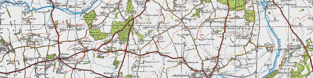 Old map of Cothill in 1919