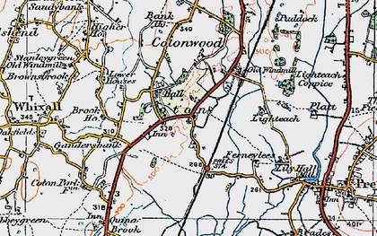 Old map of Prees Sta in 1921