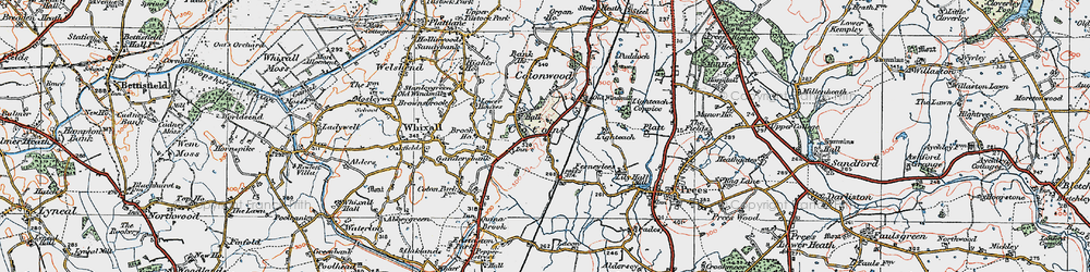 Old map of Prees Sta in 1921