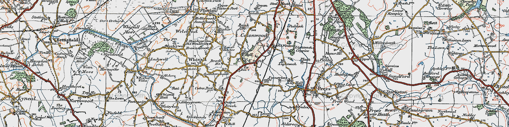 Old map of Coton in 1921