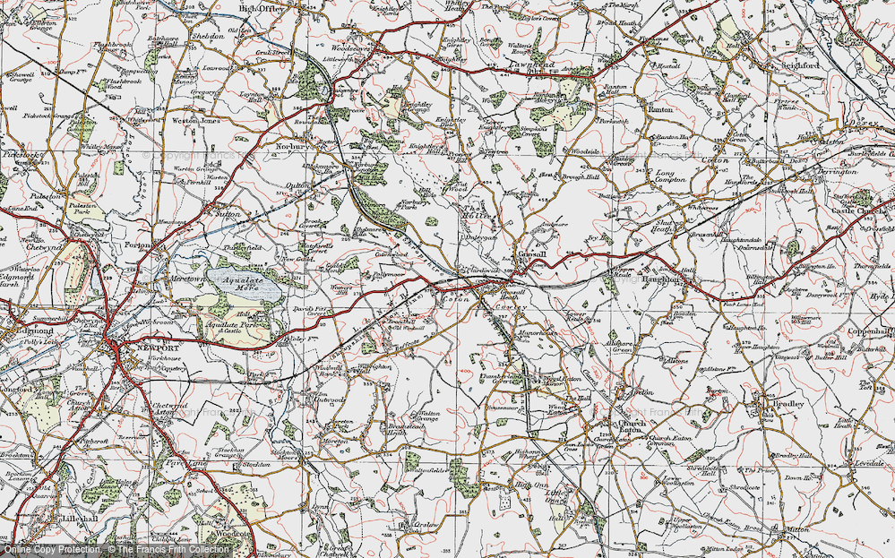 Old Map of Coton, 1921 in 1921