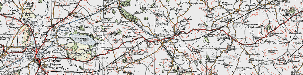 Old map of Coton in 1921