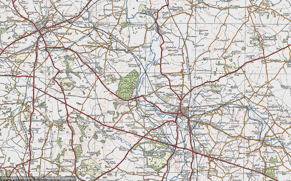 Old Map of Coton, 1921 in 1921