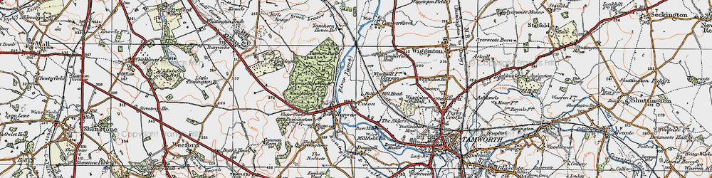 Old map of Coton in 1921