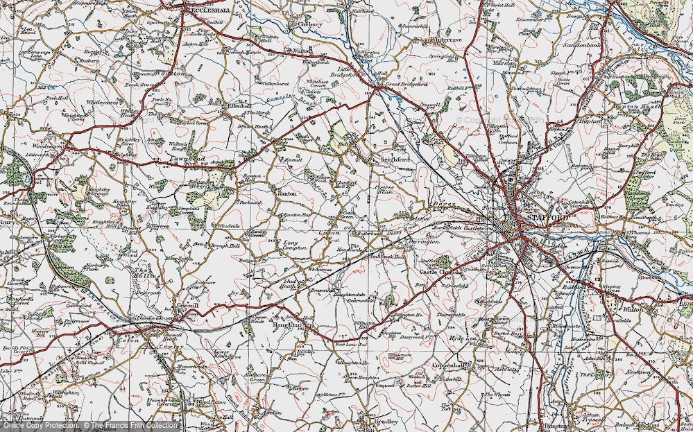Old Map of Coton Clanford, 1921 in 1921