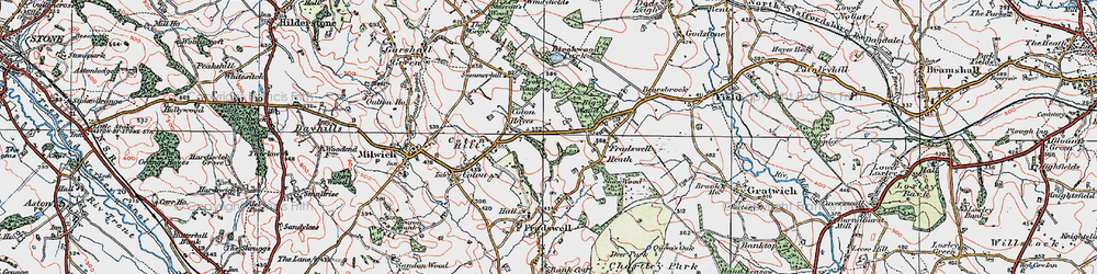 Old map of Coton Hayes in 1921
