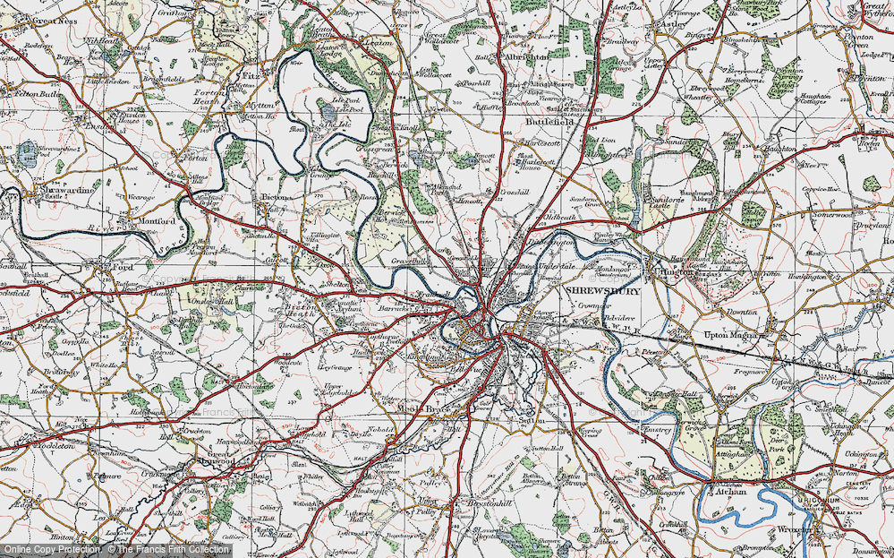 Old Map of Coton Hill, 1921 in 1921