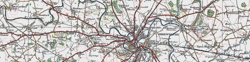 Old map of Coton Hill in 1921