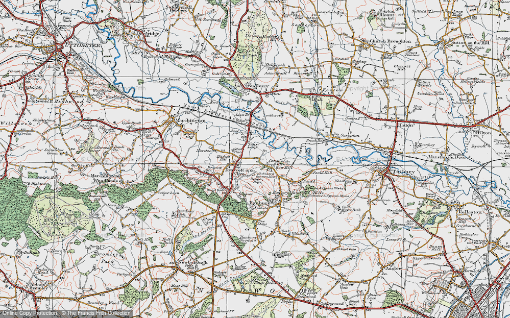 Old Map of Coton in the Clay, 1921 in 1921