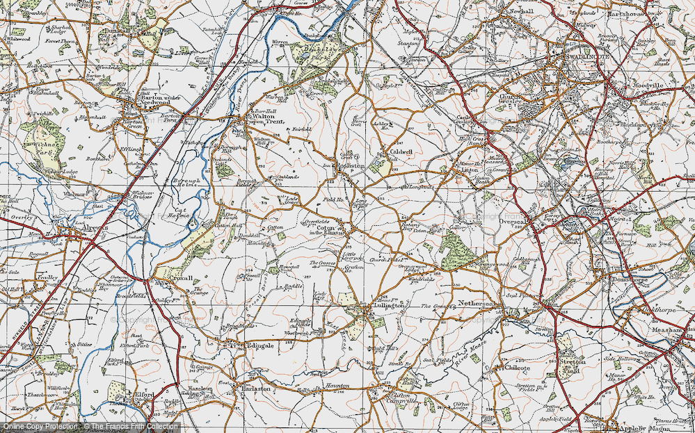 Old Map of Coton in the Elms, 1921 in 1921