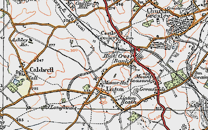 Old map of Coton Park in 1921