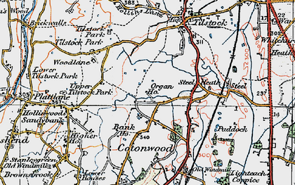 Old map of Cotonwood in 1921