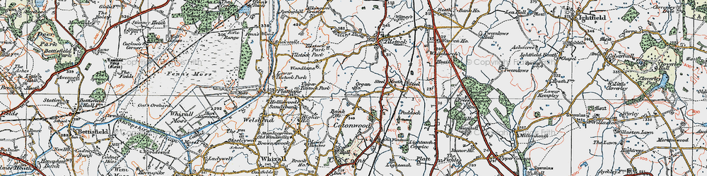 Old map of Cotonwood in 1921