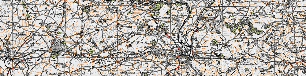 Old map of Yarner Beacon in 1919