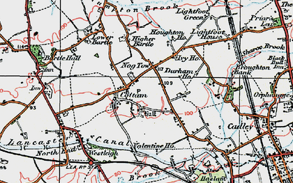 Old map of Cottam in 1924