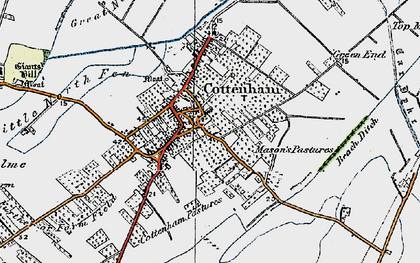 Old map of Cottenham in 1920