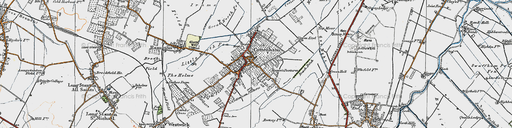 Old map of Cottenham in 1920