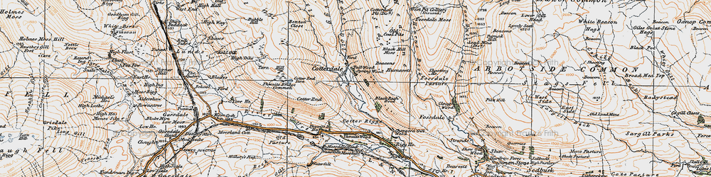 Old map of Cotterdale in 1925
