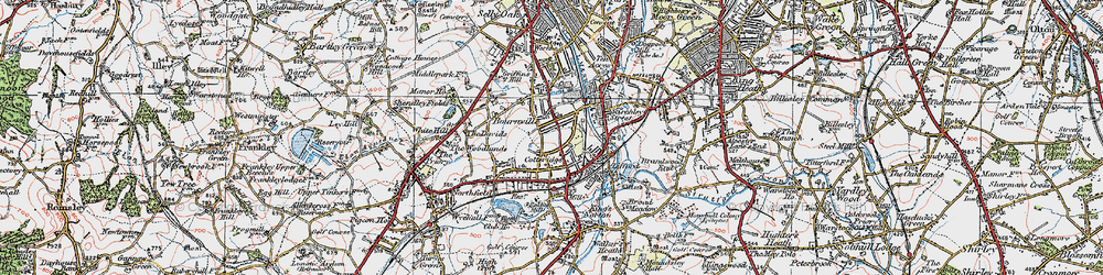 Old map of Cotteridge in 1921