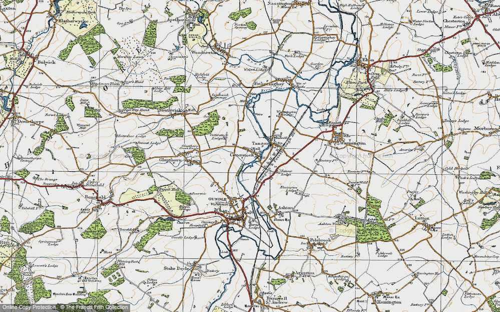 Old Map of Cotterstock, 1920 in 1920