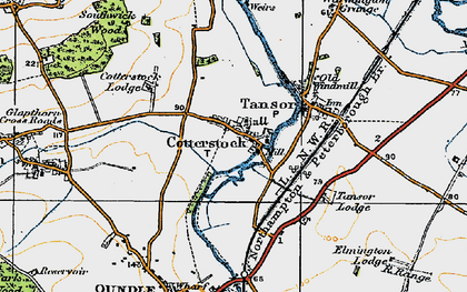 Old map of Cotterstock in 1920