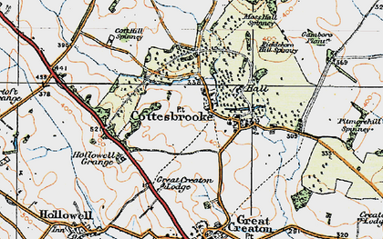 Old map of Cottesbrooke in 1919