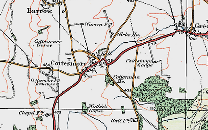 Old map of Cottesmore in 1921