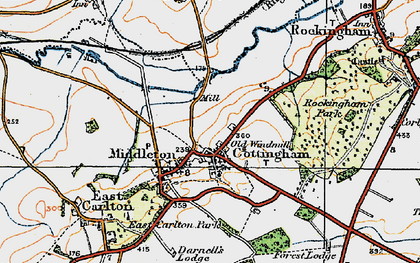 Old map of Cottingham in 1920