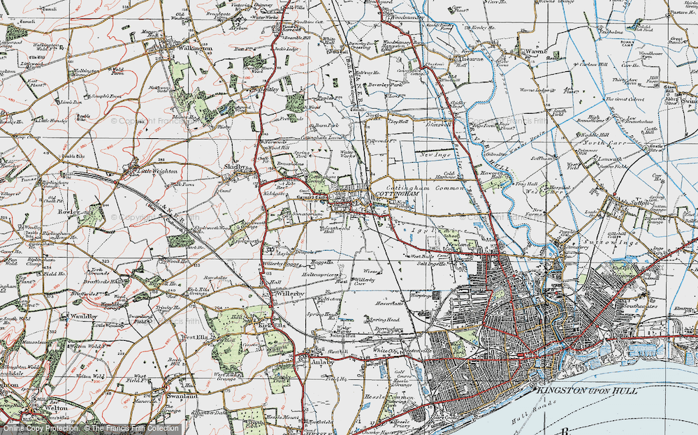 Old Map of Cottingham, 1924 in 1924