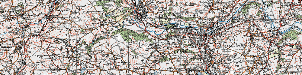 Old map of Cottingley in 1925