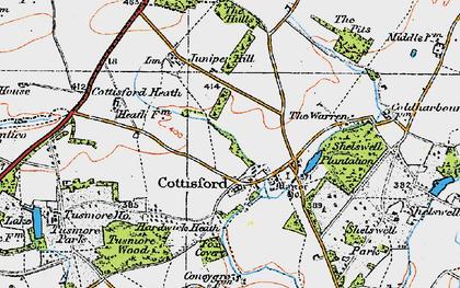 Old map of Cottisford in 1919