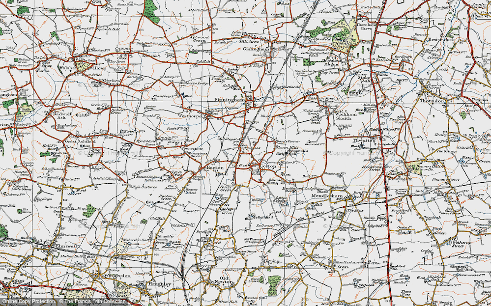 Old Map of Cotton, 1920 in 1920