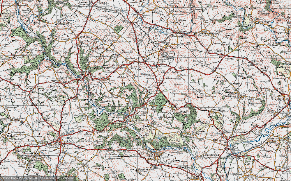 Old Map of Cotton, 1921 in 1921