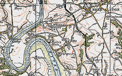 Old map of Braunder in 1919