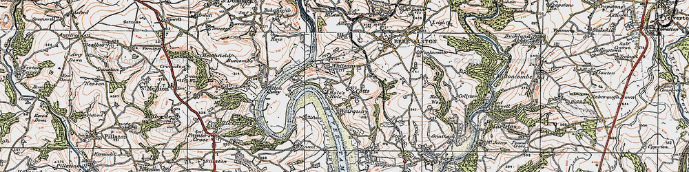 Old map of Braunder in 1919