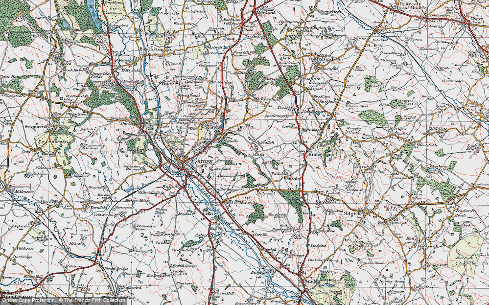 Old Map of Cotwalton, 1921 in 1921
