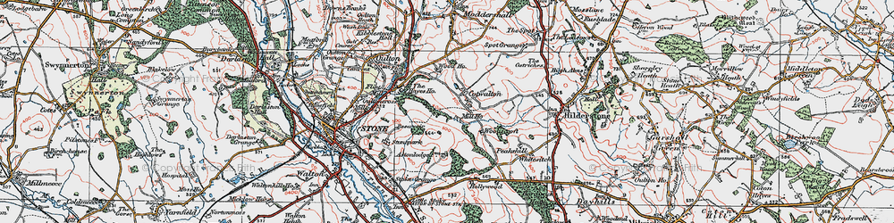 Old map of Cotwalton in 1921