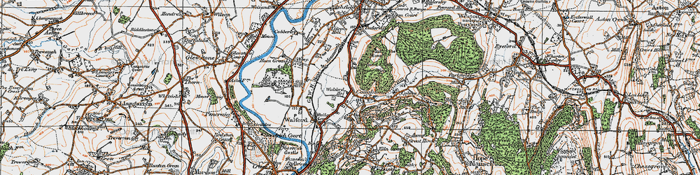 Old map of Coughton in 1919