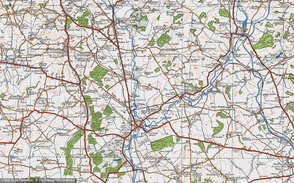 Old Map of Coughton Fields, 1919 in 1919