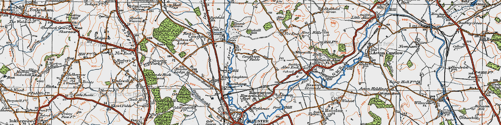 Old map of Coughton Fields in 1919