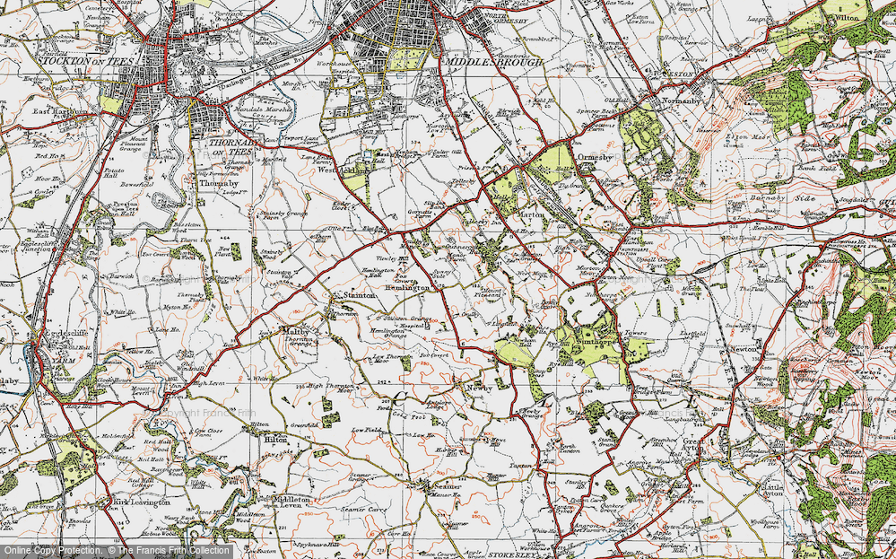 Old Map of Coulby Newham, 1925 in 1925