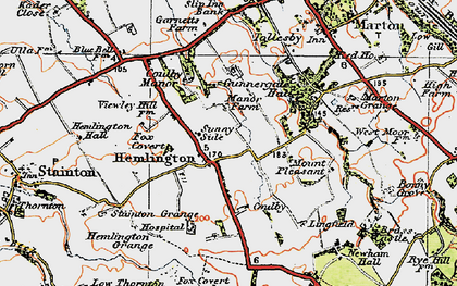 Old map of Coulby Newham in 1925