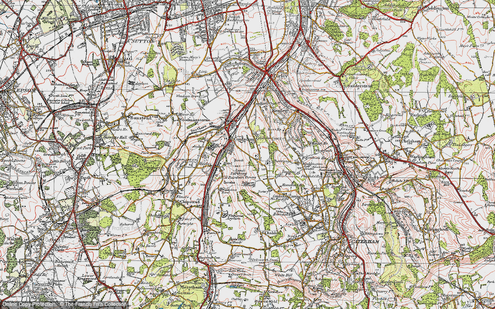 Old Map of Coulsdon, 1920 in 1920