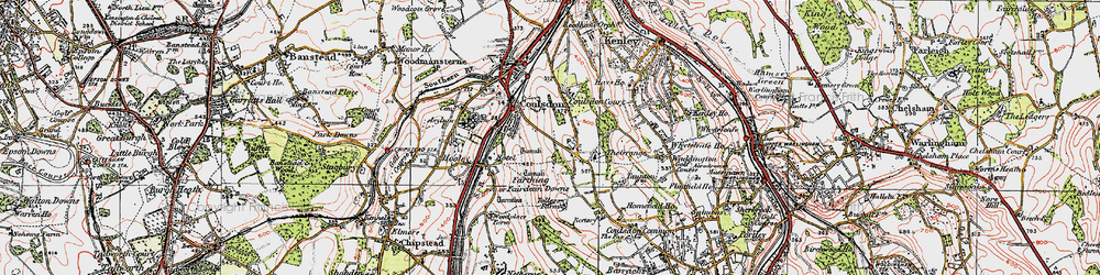 Old map of Coulsdon in 1920