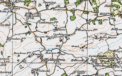 Old map of Coultings in 1919