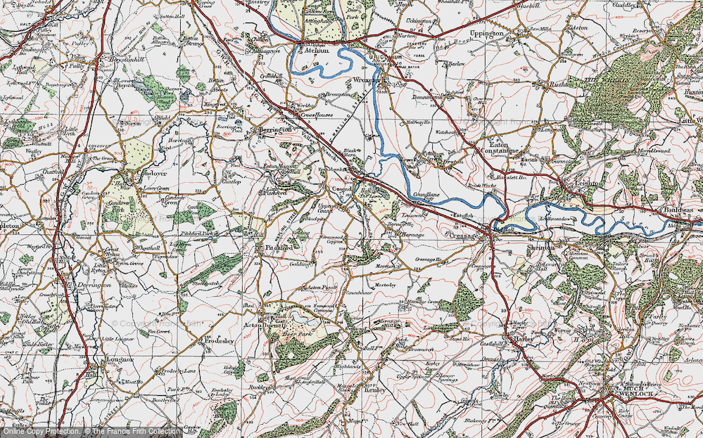 Old Map of Historic Map covering Blackpits in 1921